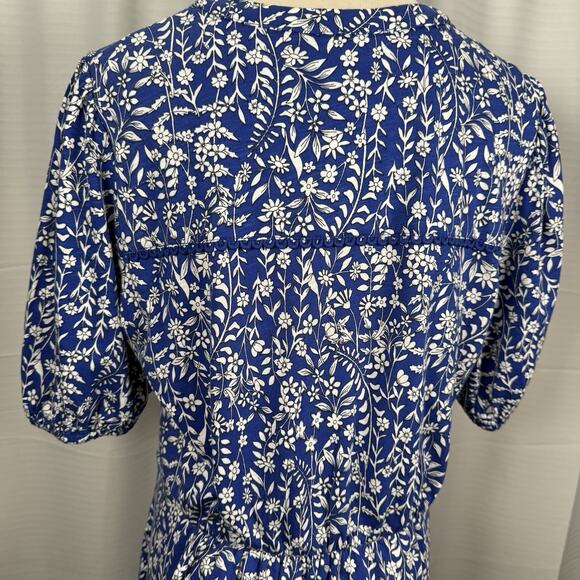 Boden Trim Detail Midi Dress Jersey Blue Floral Women’s Size 10 Regular - Picture 6 of 13